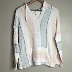 Vintage Havana Striped Knit Hoodie Womens Small